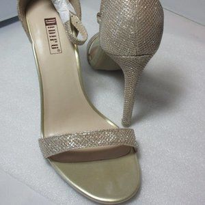 New Sexy Blush Gold Glitter 4" Sandal Shoes Size 7